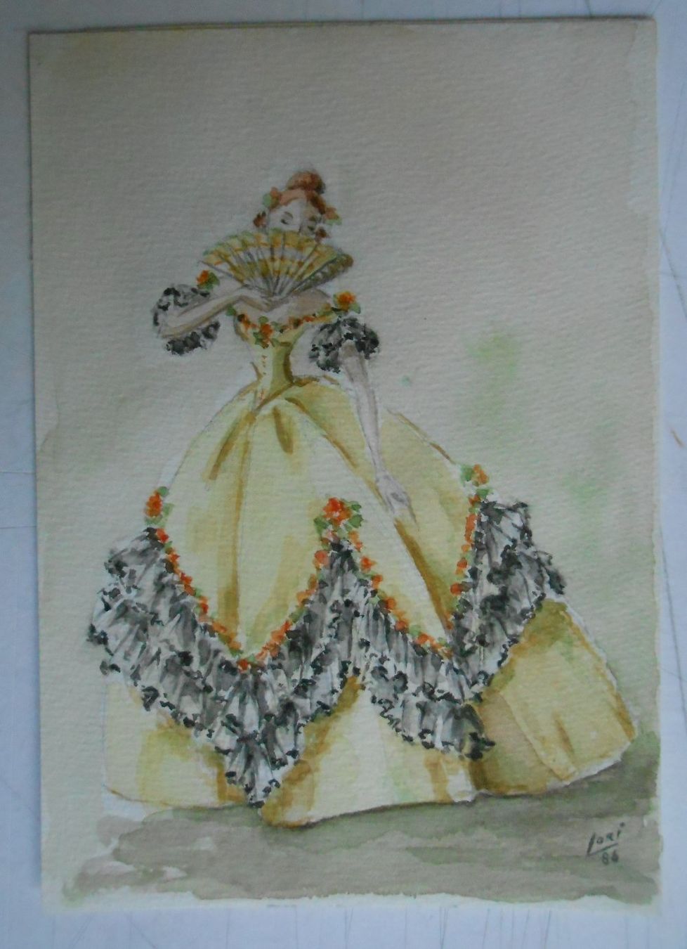 Gemälde: Vier Modeaquarelle von 1886. – Gebraucht aus Basel von Domba 1