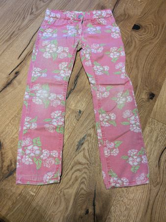 Hose Blumenmuster, Bund verstellbar Grösse 116