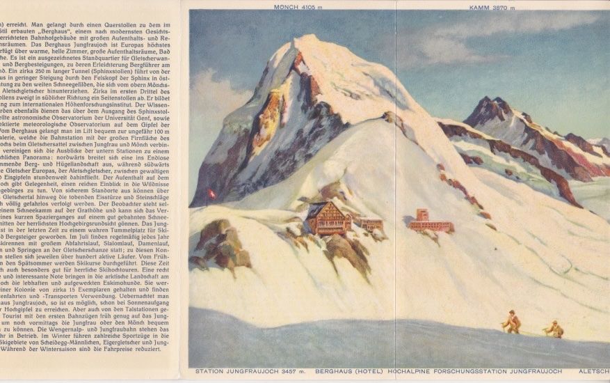 Dokumente: Alter Farbprospekt der WENGERNALP u.JUNGFRAUBAHN. – Gebraucht aus Schlieren von Rapaelli 3