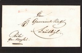 Faltbrief mit Rotem Stabstempel Kulm ( AG ) mit Inhalt 1846