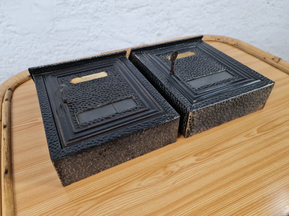 2 Stück Vintage Blech-Briefkästen - Weiß Retro Design, 15,6x11,2x9,4cm Für Briefe & Deko