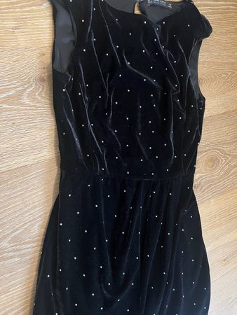 Zara Samtkleid schwarz Pailletten Gr. S Partykleid festlich