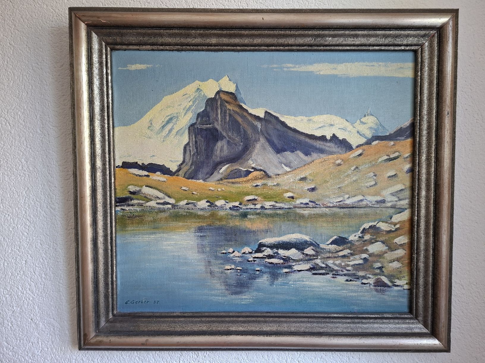 Dipinti: Bergsee Gemälde, gerahmt, signiert mit E. Gerber – Usato da Zürich venduto da Malinche6