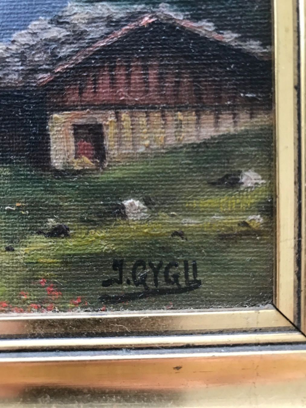 Dipinti: Jakob Gygli, Eiger. Öl auf Leinwand. – Usato da Utzigen venduto da elf01 2