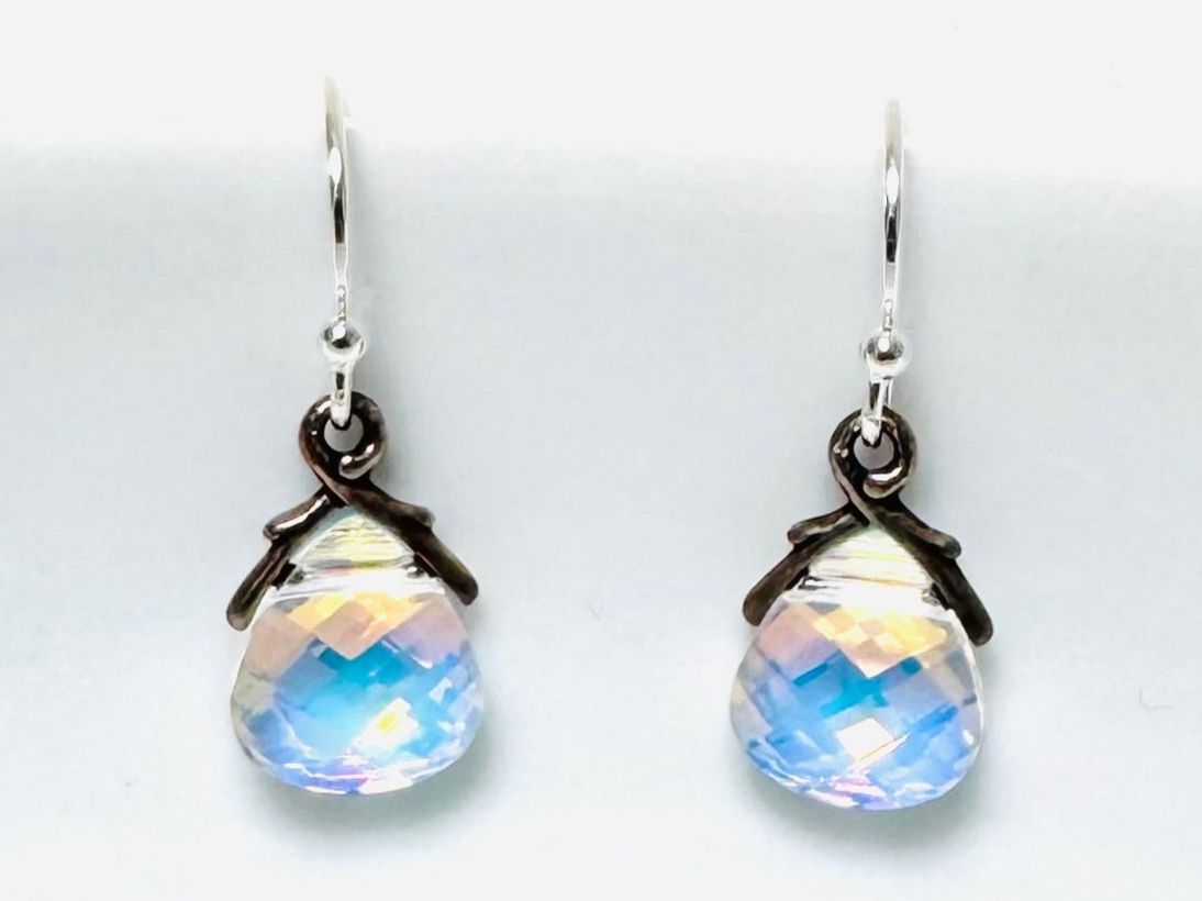 Swarovski Orecchini pendenti & Orecchini a lobo: Ohrhänger mit irisierenden Swarovski Perlen, Sterling Silber – Nuovo (secondo la descrizione) da Goldach venduto da byBigo