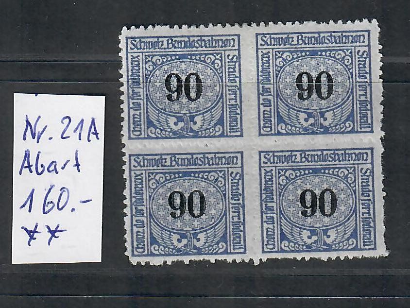 Tutti i francobolli: 1915: Eisenbahnmarken 21A 4er Block Abart ** – Nuovo e nell'imballaggio originale da Endingen venduto da briefmarkenmeier57