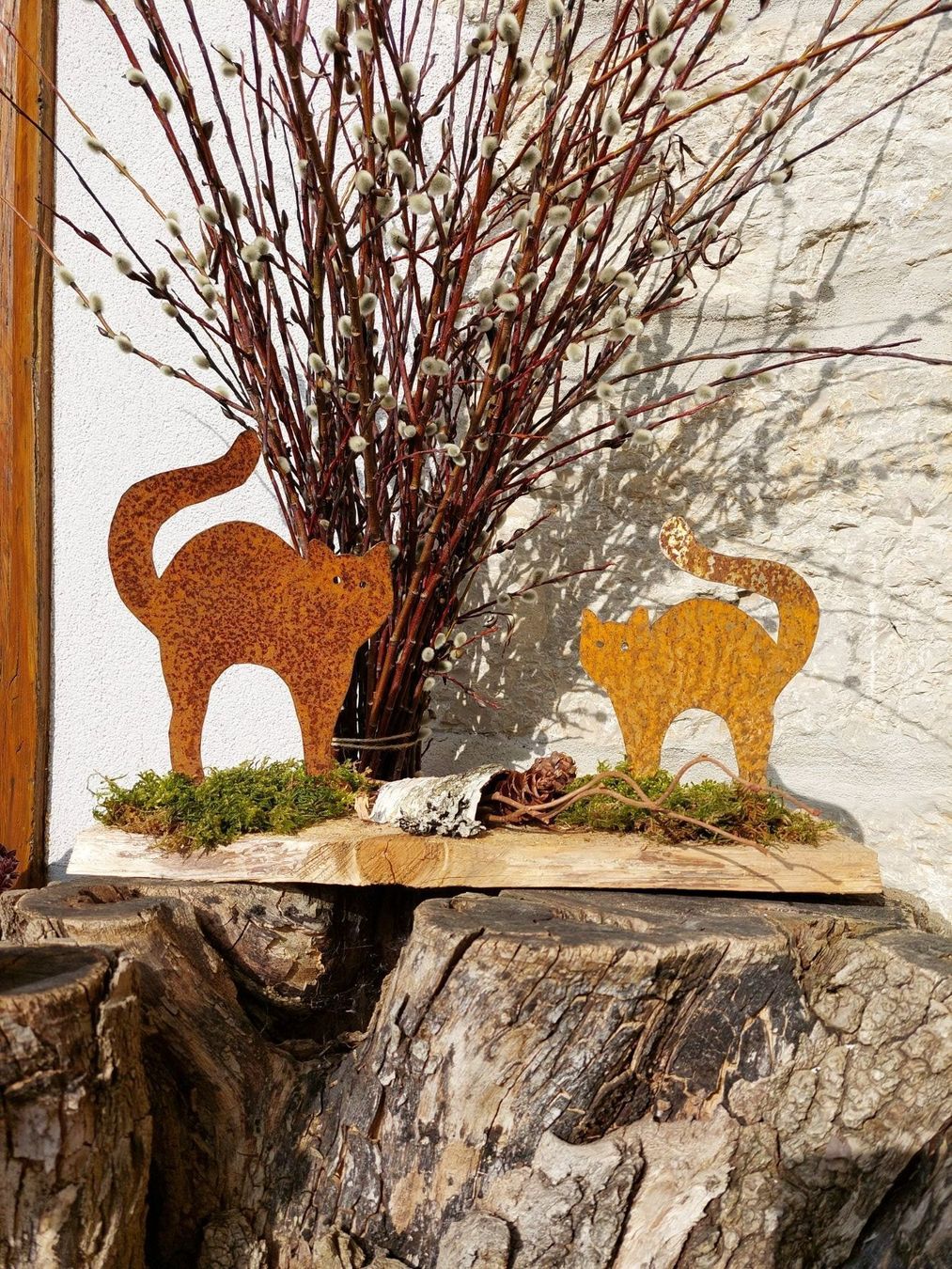 Statuette: Katzen mit Buckel aus Rostblech – Nuovo (secondo la descrizione) da Lohn SH venduto da Zwierbel