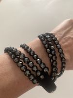 Bracelet Swarovski slake noir avec strass réglable