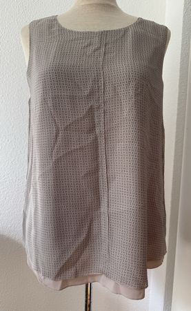  HEMISPHERE top en soie beige imprimé taille M