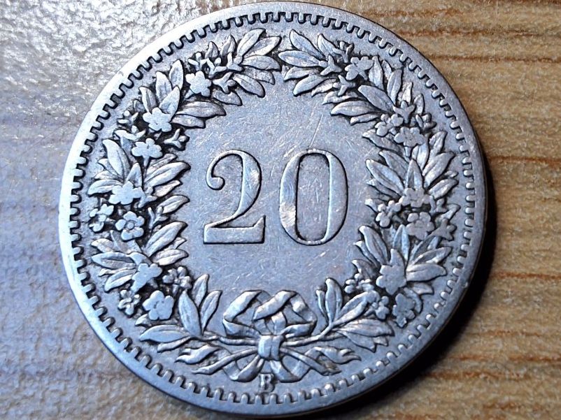 Tutti le monete: 20 Rappen 1887 – Usato da Münchenstein venduto da purbach1 1