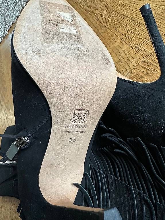 Damenschuhe: Navy Boot Stiefeletten Leder mit Fransen – Gebraucht aus Aathal-Seegräben von rom_cg7q 3