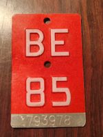 Velonummer BE 85 Rot