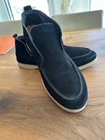 Herrenschuh schwarz Wildleder Open Walk