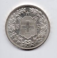 (1128) Schweiz, 5 Franken 1907 Super stgl