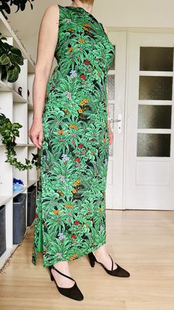 Robe longue verte, en soie M, Élégance Paris