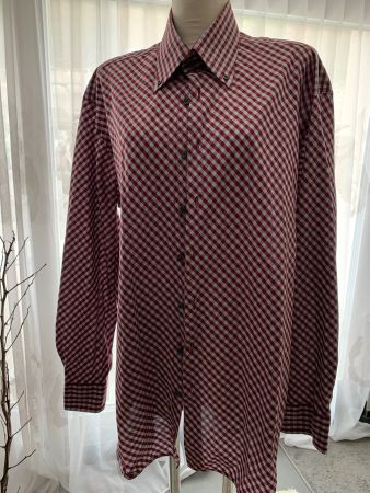 Haupt-Evolutions, Hemd Gr.43/XL, rot-weiss seidig glänzend