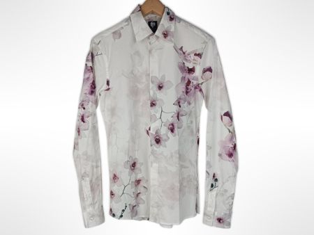 TWISTED TAILOR Bluse bedruckt weiss/bordeaux Gr. S