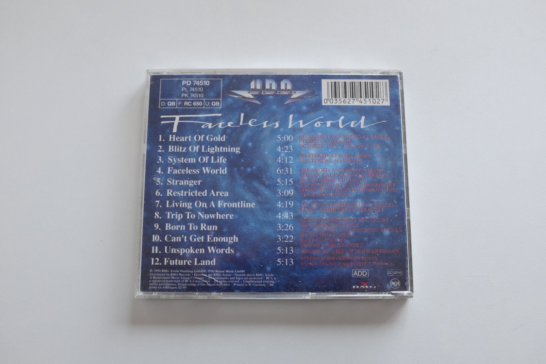 CD: U.D.O. - Faceless World – Usato da Basel venduto da chu_d5w2 1