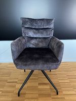Drehbarer Polsterstuhl Esszimmer- & Bürostuhl Dunkelgrau 