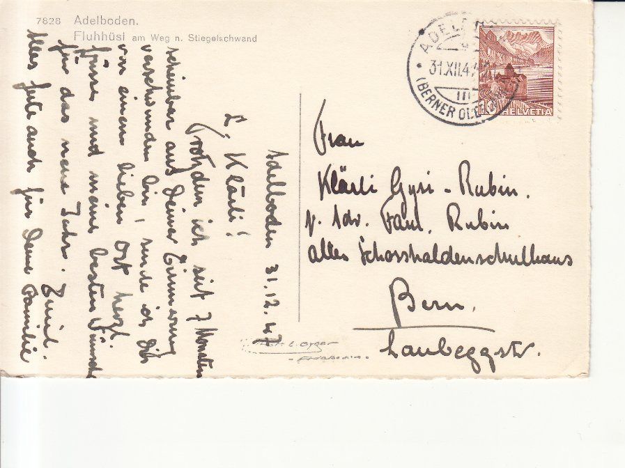 Cartoline postali: Adelboden Fluhhüsli 1947 – Usato da Bürglen TG venduto da StampGraf 1