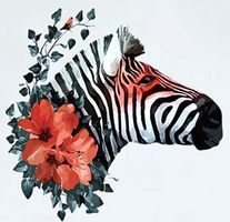 🦓 🌸 Dekorativer Zebra Wandaufkleber 🌸💫