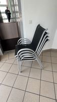 Stapelstühle Aluminium Textilene Schwarz 4 Stck