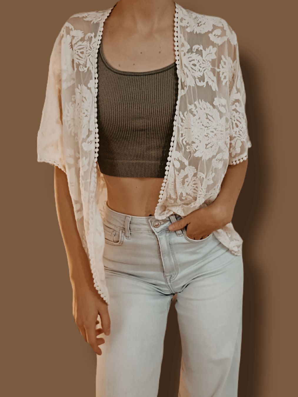 Kimonos: Sommerliche, leichte Kimono-Jacke, weiss, Gr. S/M – Neuf (Voir description) à Boswil par mue_6psc 2