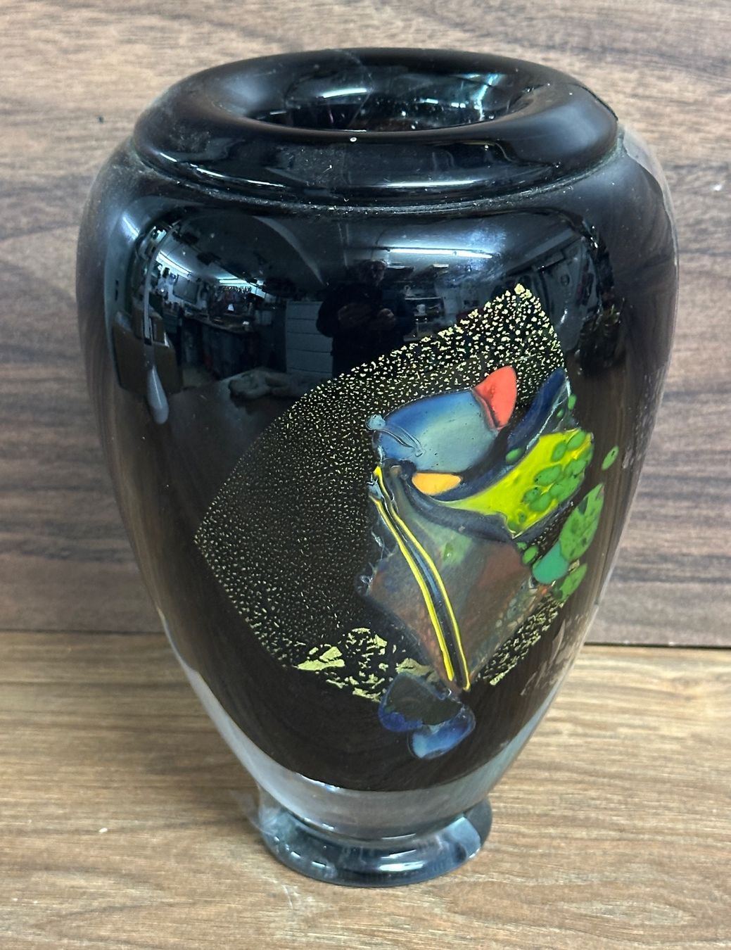 Vasi & Recipienti: Schwarze Glasvase mit Farbdekor – Difettoso da Nussbaumen AG venduto da olitech5415 7