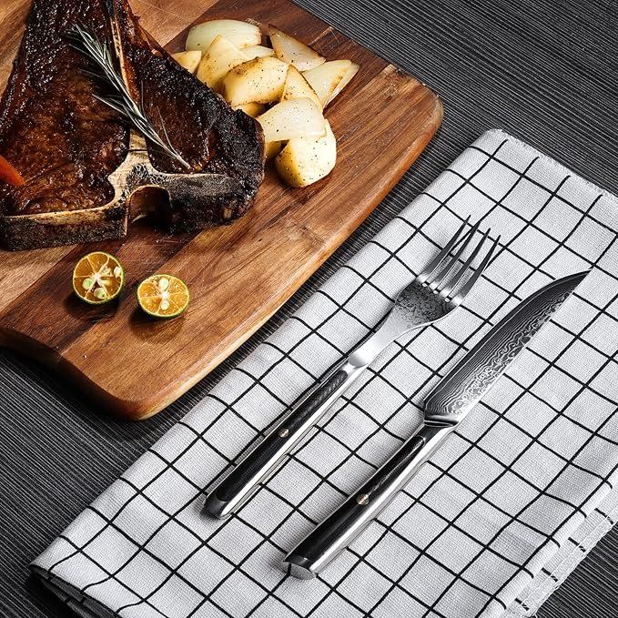 Bestecksets: Steakbesteck Set Steakmesser Set - 2pcs Damast Steakbesteck – Neu und originalverpackt aus Oberentfelden von sch_8bt6 2