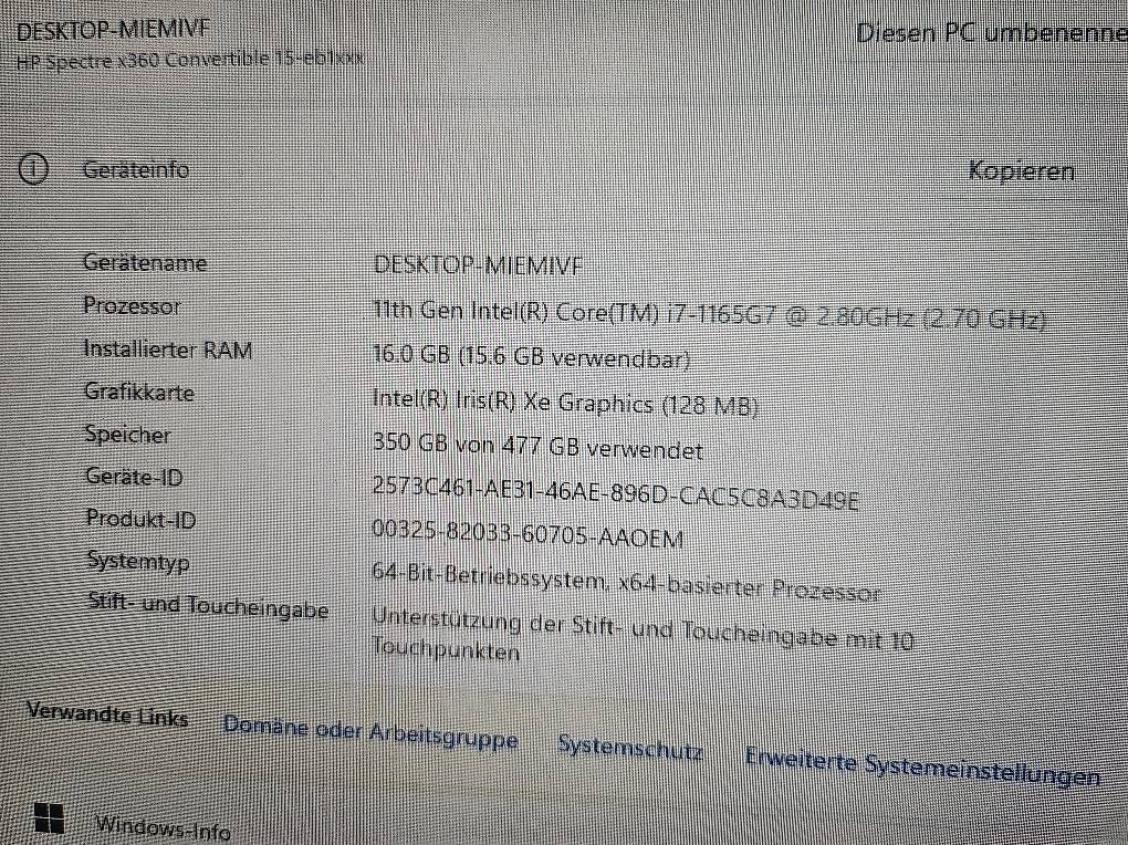 Hewlett Packard Notebook: HP Notebook Spectre Touch wie neu – Usato da Horn venduto da Spanien_pfr 4