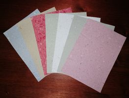 Papier recyclé artisanal, pack de 10 feuilles A5
