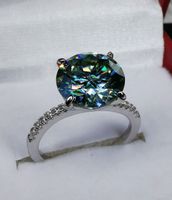 Bague argent avec diamant de moissanite de 5 ct certifié GRA