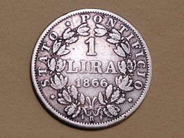 Vatikan 1 Lira "Pius IX" 1866 R Silber