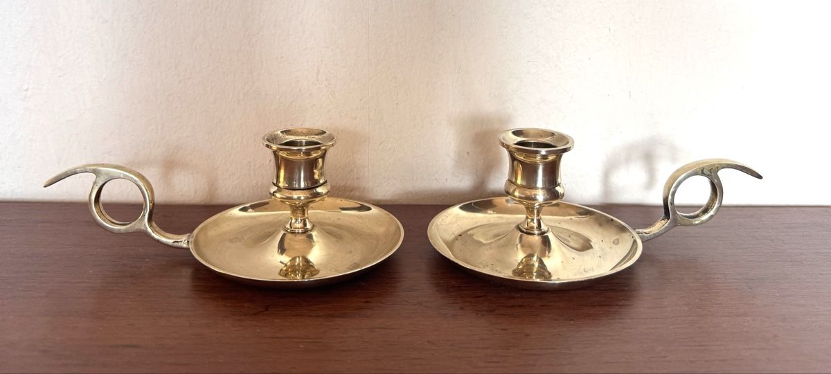Portacandele: Kerzenhalter Set aus Messing – Usato da Balsthal venduto da Narulya