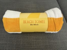 Beach towel yellow white 80x160 cm new