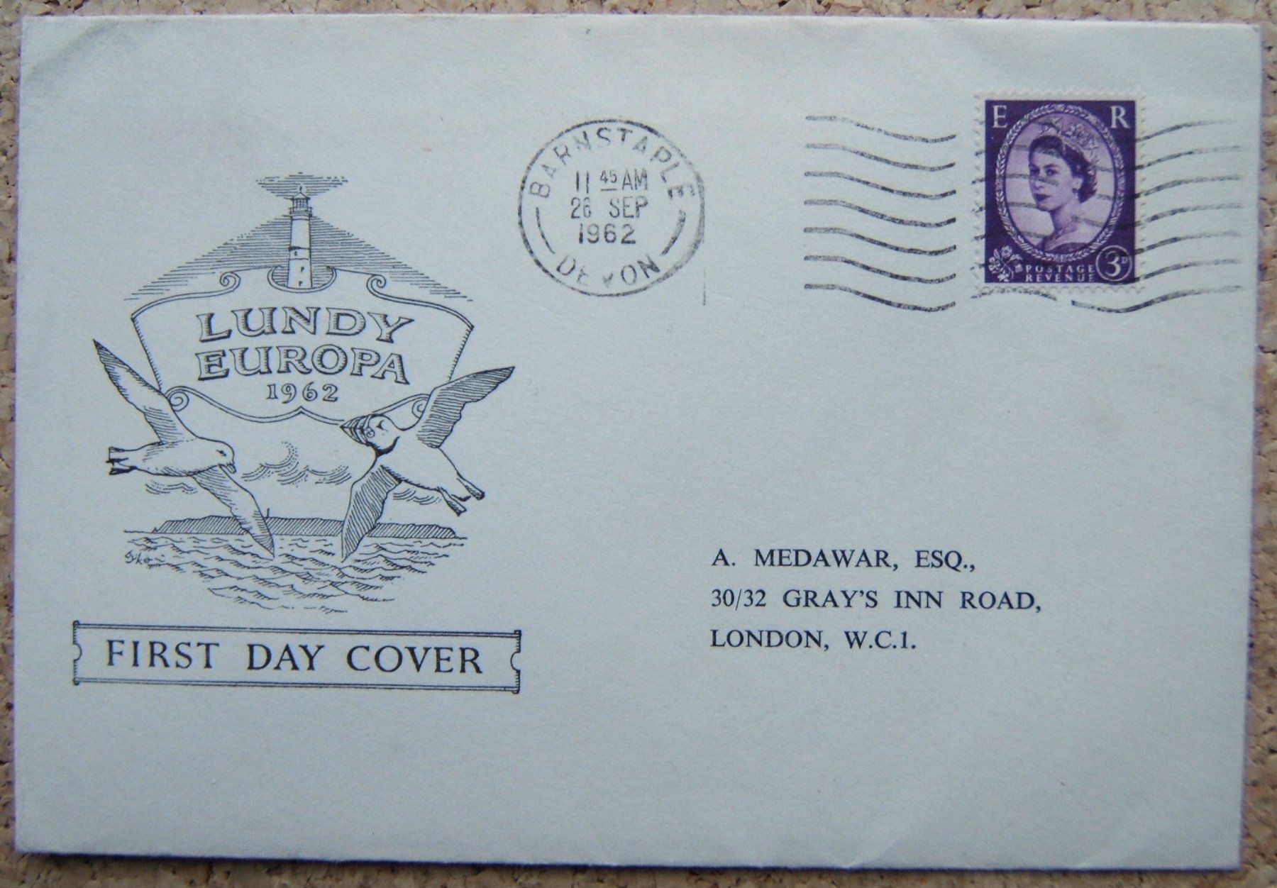 Alle Briefmarken: FDC EUROPA LUNDY 1962 – Gebraucht aus Brunnen von Nonne04