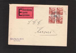 Ganzsache Schloss Chillon 4er Block Stempel Feldpost !
