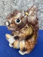 Steiff Eichhoernchen mit Knopf im Ohr, Original mit Etikett