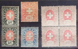 SUISSE 1881: Timbres télégraphie neufs **
