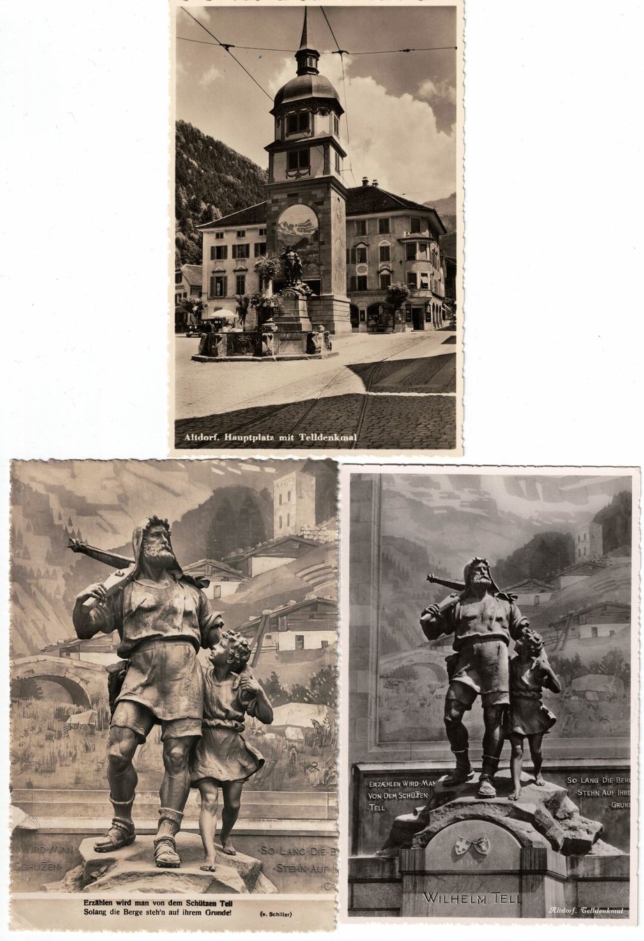 Cartoline postali: 3 Ansichtskarten Telldenkmal Altdorf – Usato da Küsnacht ZH venduto da scholli58