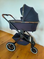 Poussette Moon élégante Gio +, Bleu marine, très bon état!
