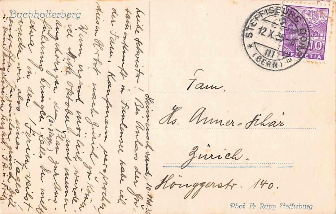 Ansichtskarten: GRUSS vom BUCHHOLTERBERG - alte Ansichtskarte 1906 – Gebraucht aus Lufingen von philatelieshop 1