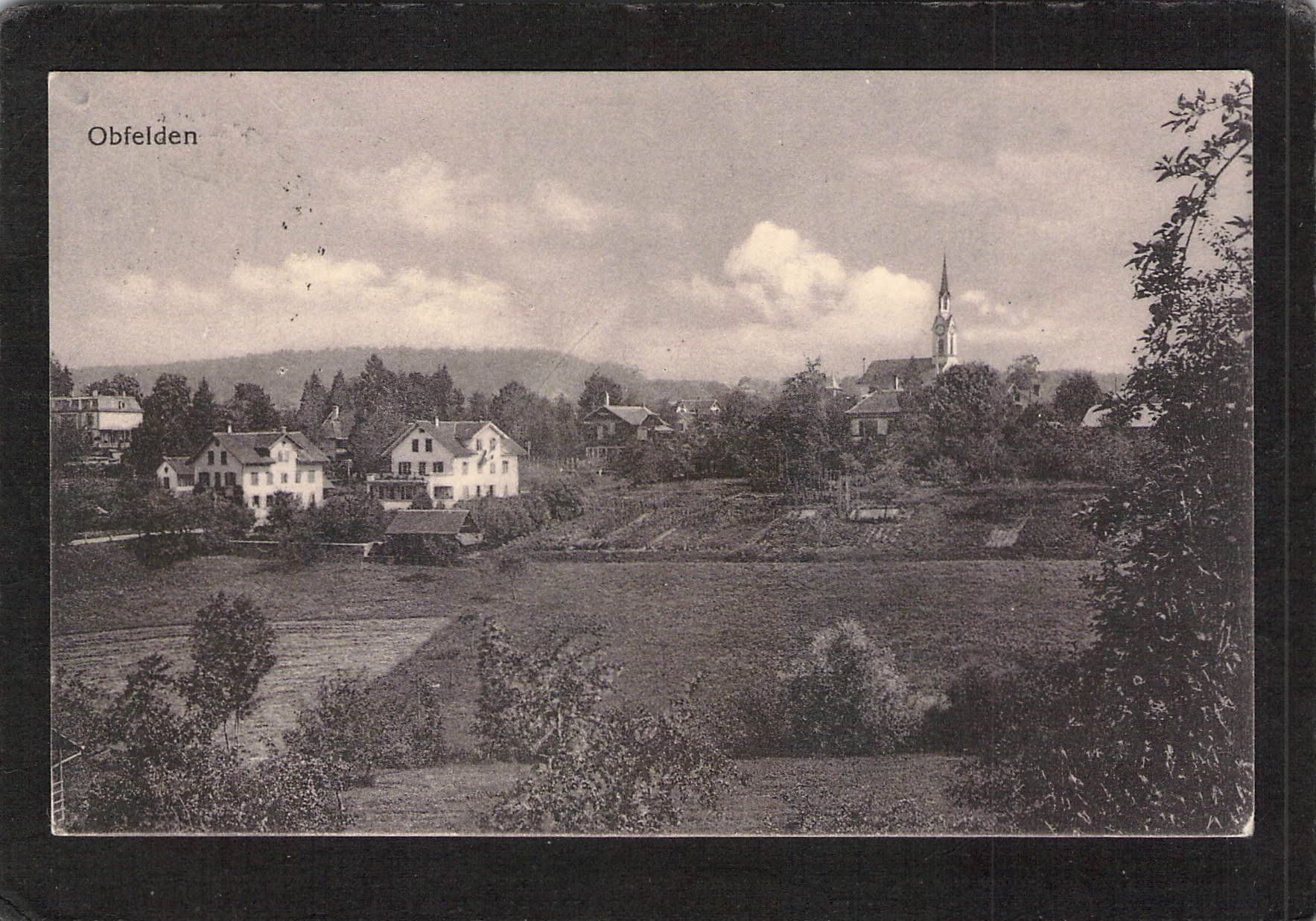 Ansichtskarten: Obfelden ZH , gel. 1928 mit Feldpost – Gebraucht aus Reichenburg von Pipo-67