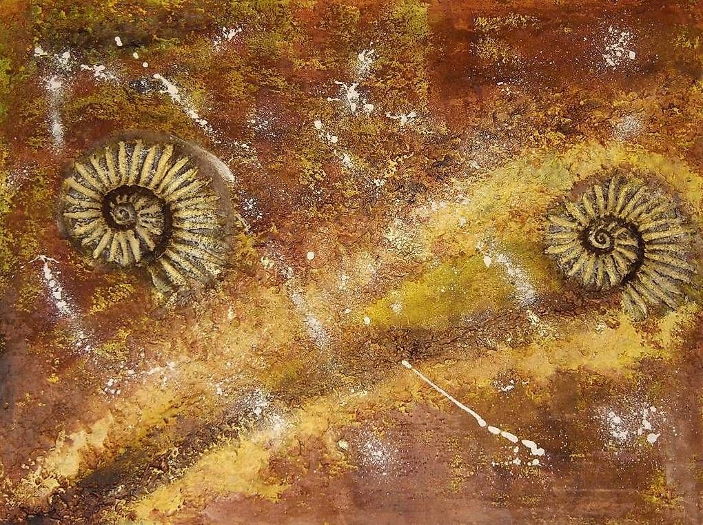 Gemälde: Acrylbild Ammoniten – Gebraucht aus Romanshorn von Besan