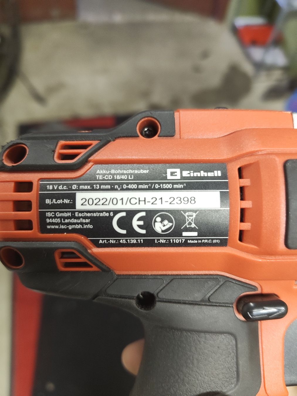 Einhell Trapani: Einhell TE-CD 18/40 Li Akku Bohrschrauber – Usato da Riet (Neftenbach) venduto da --Philip-- 1