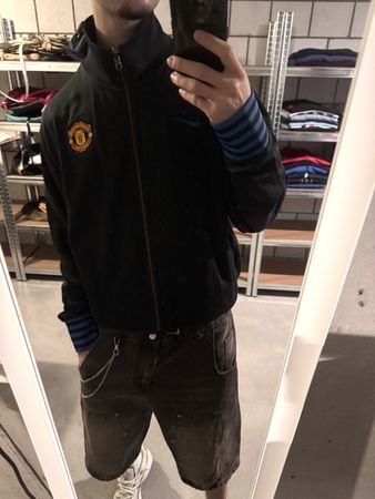 vintage manchester united trackjacket black/blue 