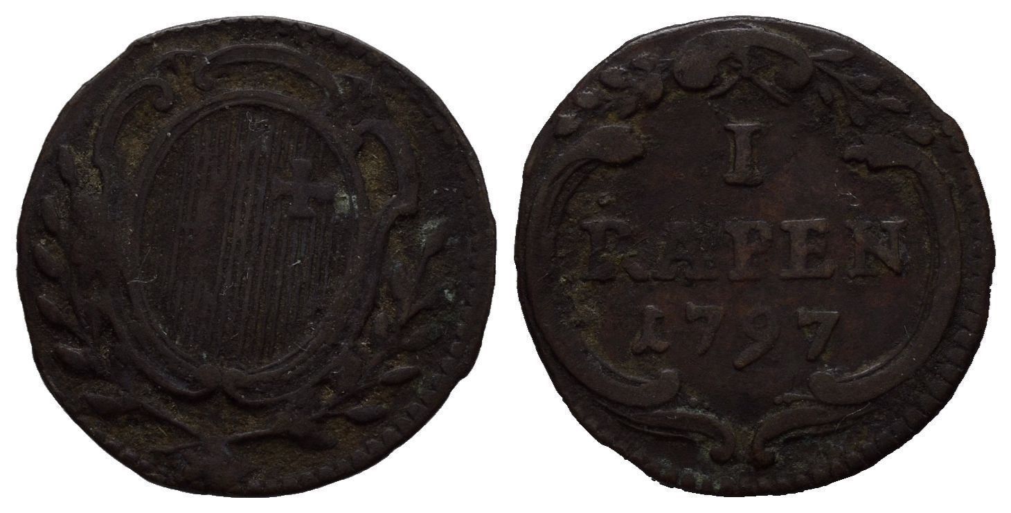 Tutti le monete: Schwyz Rappen 1797  /258 – Usato da Trimbach venduto da Solothurn1