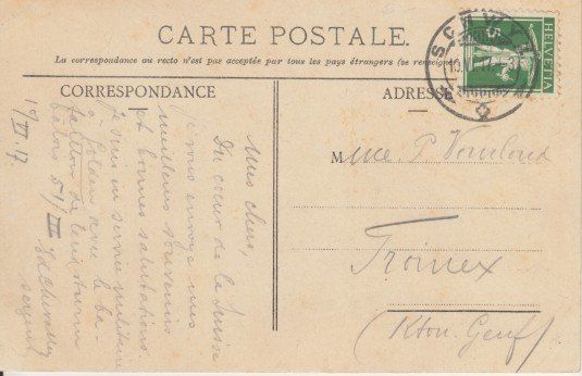 Cartoline postali: Schwyz mit Marktplatz, 1917 – Usato da Zuerich venduto da OceanLinerPostcards 1