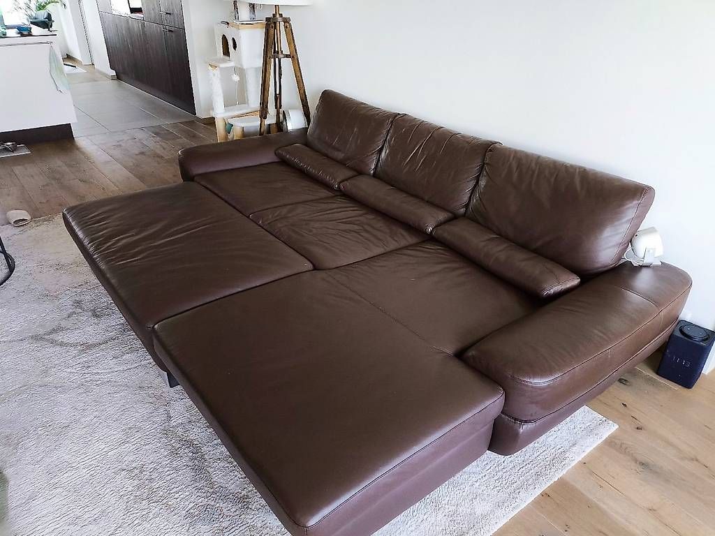 Divani: Leder Eckcouch Sofa mit Hocker, Braun – Usato da Hirzel venduto da Margarita_HandMade 3