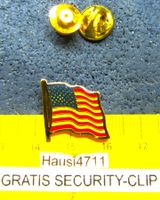 USA FLAGGE PIN GLASIERT GOLDIG KLEIN